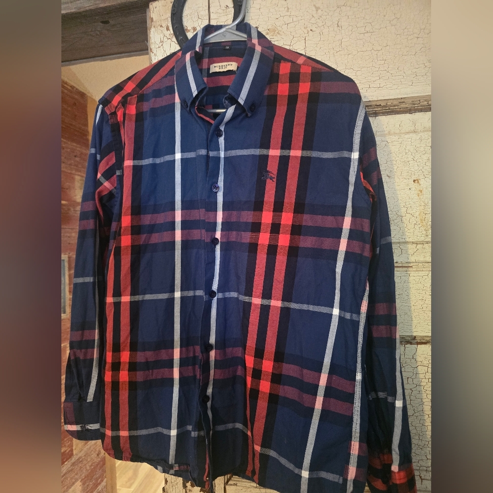 BURBERRY BRIT button Up Long Sleeve Shirt Sz. 39 EUC!